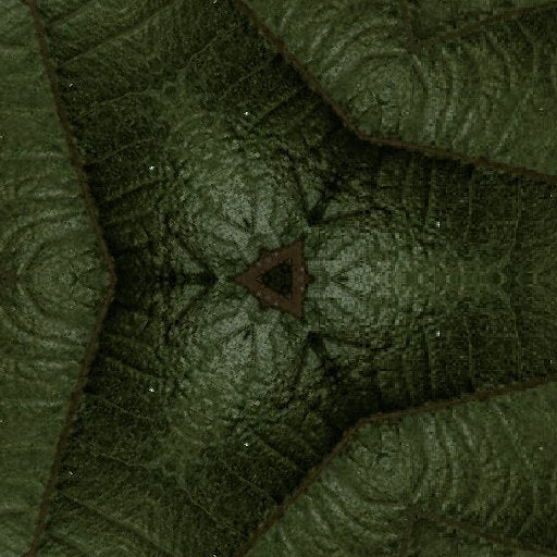 A seamless wallpaper pattern of tropical green leaves arranged in a hexagonal radial symmetry with a kaleidoscopic effect.