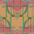 Abstract 3D render in a brick pattern, creating an isometric illusion wallpaper by Steve A Johnson.
