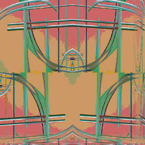 Abstract 3D render in a brick pattern, creating an isometric illusion wallpaper by Steve A Johnson.