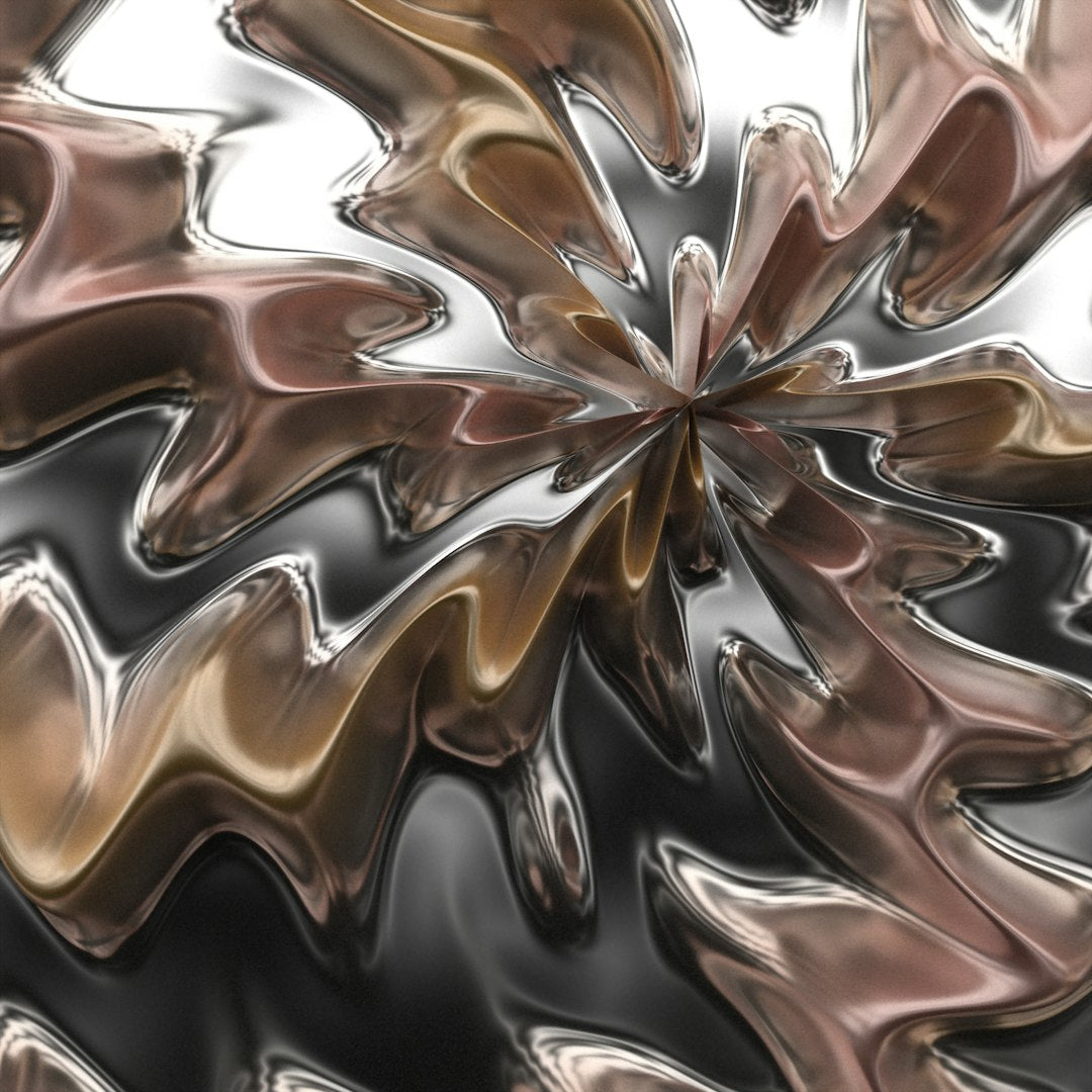 A seamless Diamond symmetry pattern of brown and white stained glass shards forming an elegant geometric lattice. — base photo: An abstract close-up of a stained glass composition by Rick Rothenberg, featuring a rich interplay o