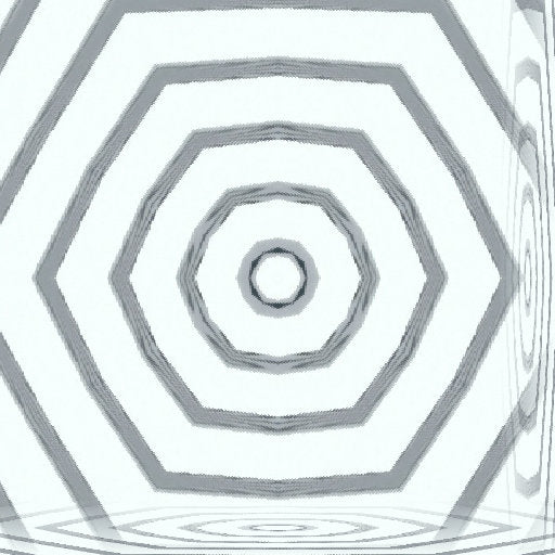A radial kaleidoscope pattern of amber, gold, and black shards forming a complex geometric mandalic design.