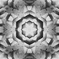 A dark gray and black wallpaper pattern featuring sharp, geometric 3D shards arranged in a radial Kaleidoscope symmetry.