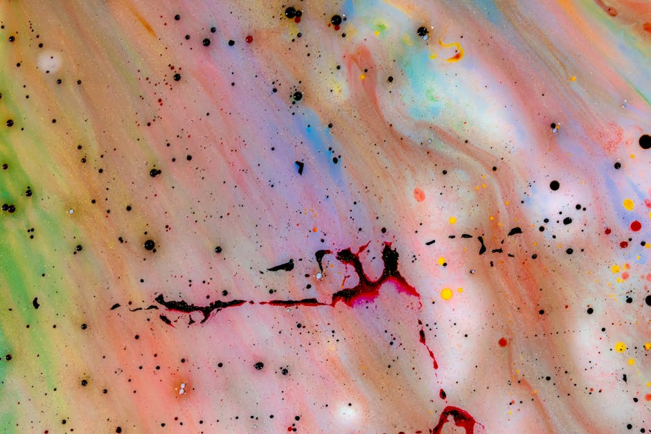 Seamless hex wallpaper pattern — Biochemistry by wallpaper⁶ — base photo: Vibrant and colorful abstract art with a fluid liquid design and organic patterns.