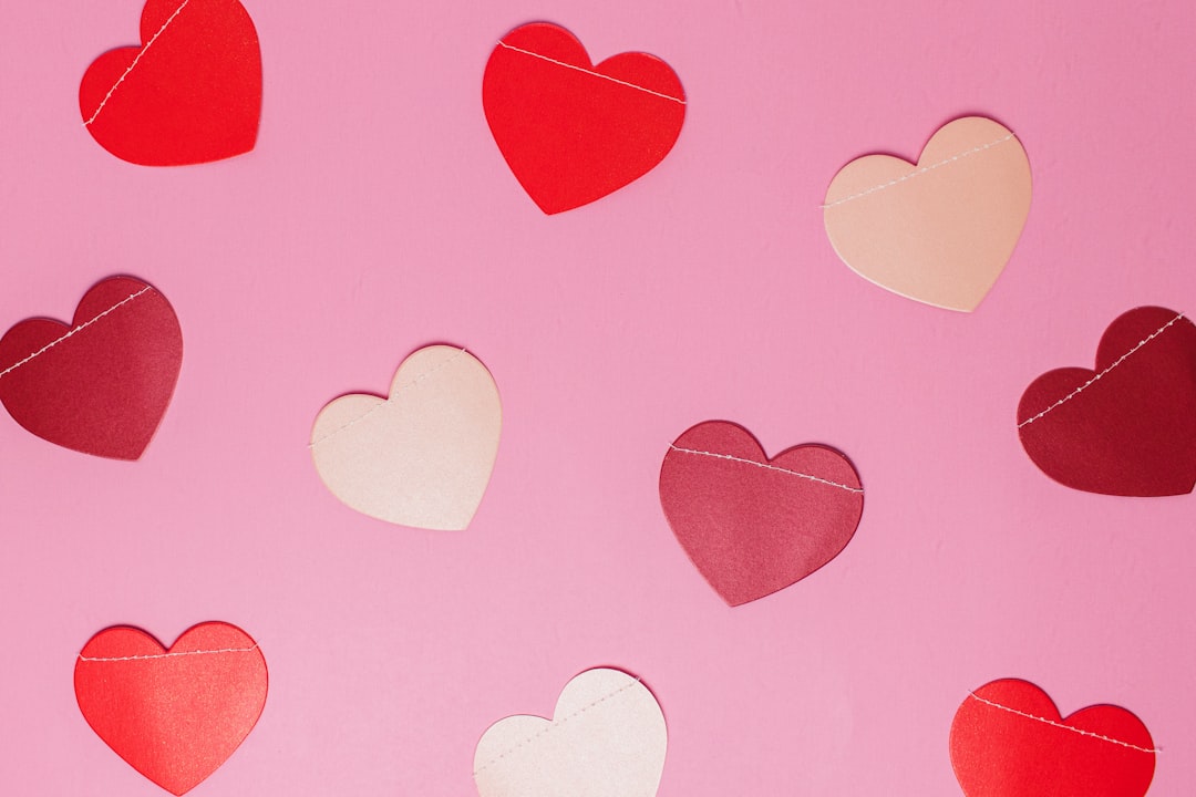 Seamless diamond wallpaper pattern — Origami by wallpaper⁶ — base photo: Valentine's Day Hearts Pink Background