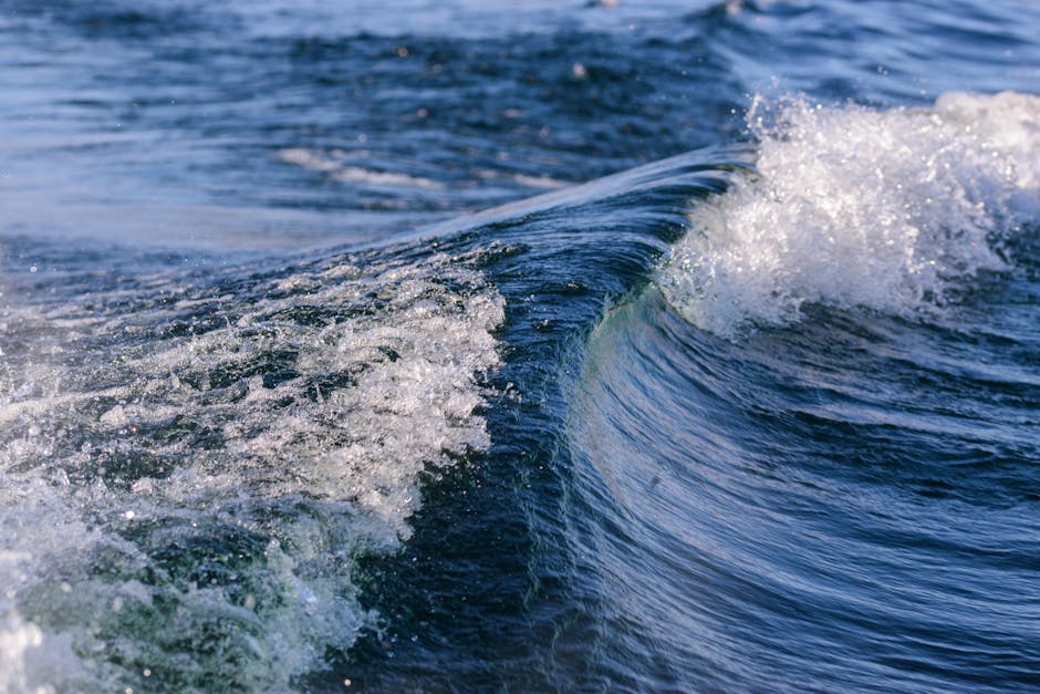 Oceanography Wave wallpaper pattern — base photo: Close-up of ocean waves in dynamic motion, showcasing the beauty of water.