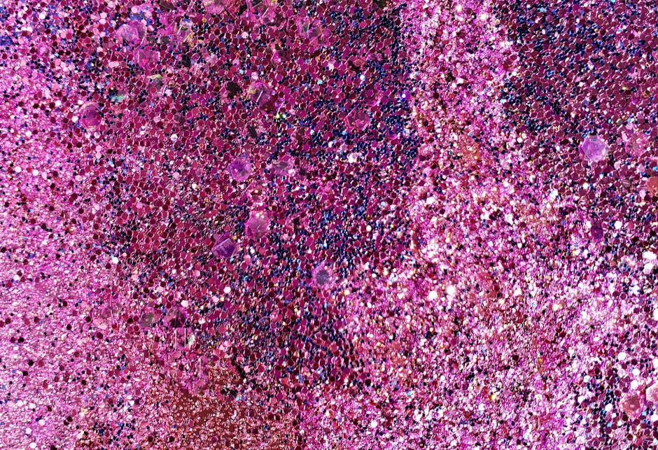 Cosmology Rotation wallpaper pattern — base photo: A detailed close-up of pink and purple glitter creating a sparkling abstract texture.