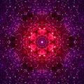 A close-up view of the Celestial Swirl kaleidoscope wallpaper pattern, showing intricate symmetrical arrangements of stars and nebulae.
