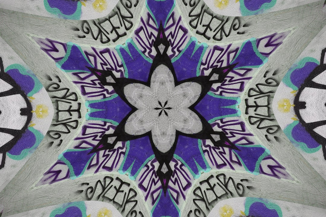 Seamless hex wallpaper pattern — Calligraphy by wallpaper⁶ — base photo: A kaleidoscope image with graffiti-like elements.