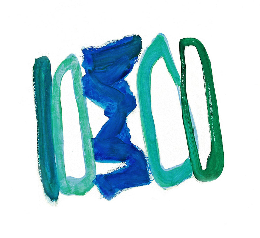 Seamless mirror wallpaper pattern — Calligraphy by wallpaper⁶ — base photo: 'Togetherly Open' - an abstract watercolor painting on paper which I painted in 2003 in green / blue