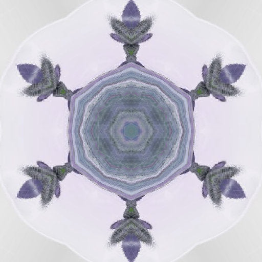 A symmetrical Kaleidoscope wallpaper pattern featuring glowing neon geometric shards in a radial, mandala-like formation.