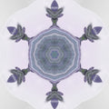 A symmetrical Kaleidoscope wallpaper pattern featuring glowing neon geometric shards in a radial, mandala-like formation.