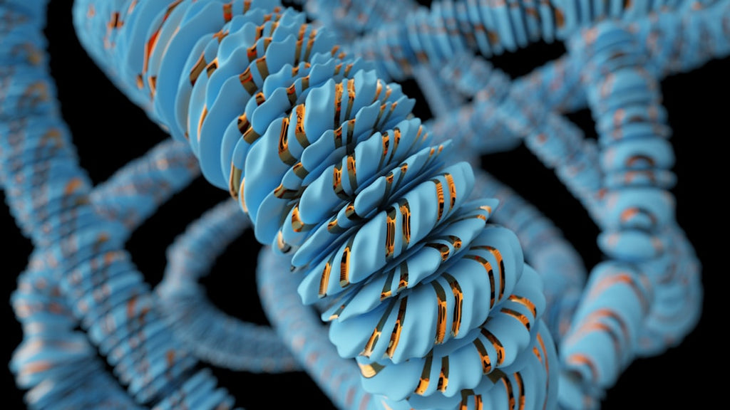 Biology Wave wallpaper pattern — base photo: a close up of a blue and orange object