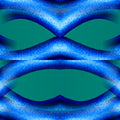 A close-up of a 3D isometric grid pattern in blue with a brick symmetry, set against a green background, appearing on self-adhesive wallpaper.