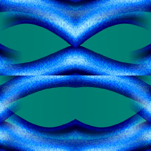 A close-up of a 3D isometric grid pattern in blue with a brick symmetry, set against a green background, appearing on self-adhesive wallpaper.