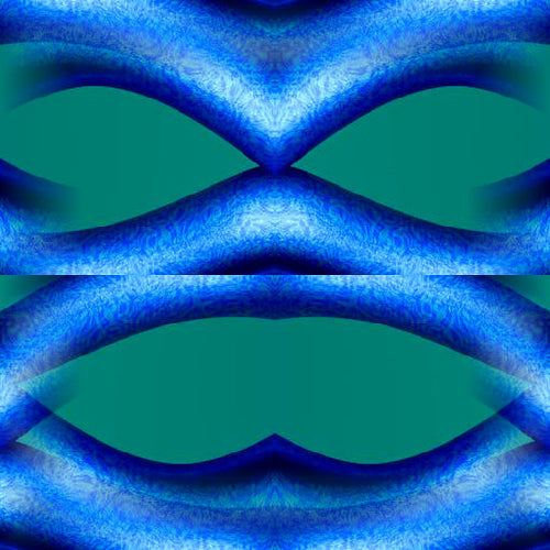 A close-up of a 3D isometric grid pattern in blue with a brick symmetry, set against a green background, appearing on self-adhesive wallpaper.