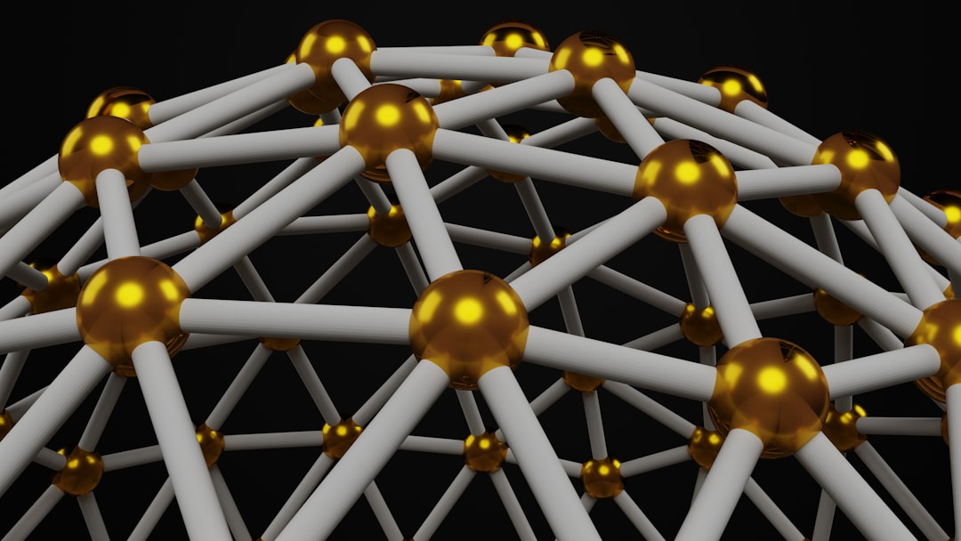 3D Hexagon wallpaper pattern — base photo: a group of gold and silver spheres
