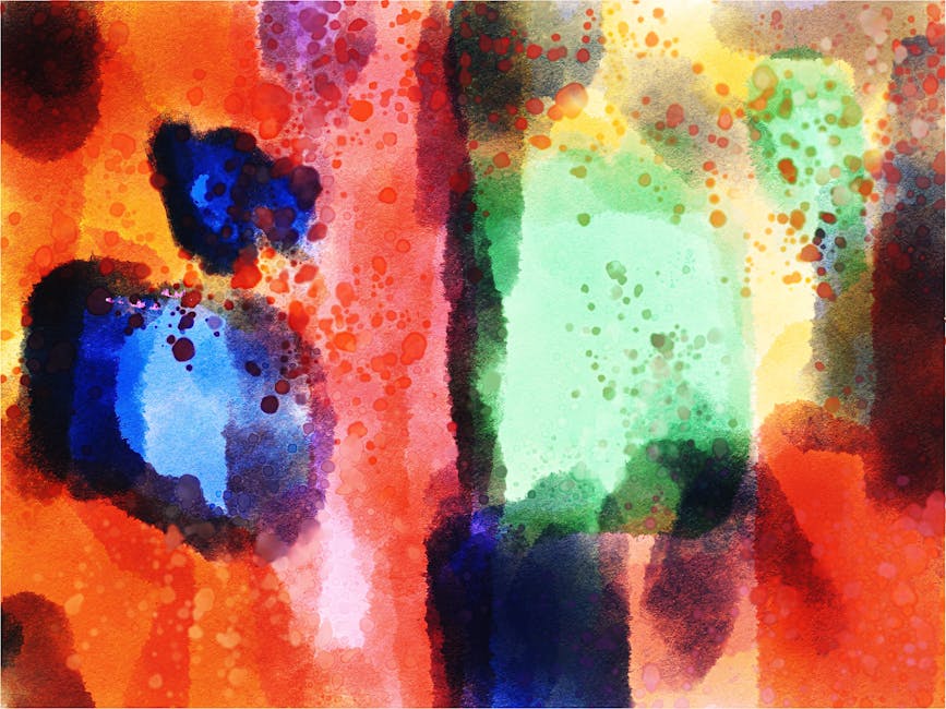 Seamless kaleidoscope wallpaper pattern — Biochemistry by wallpaper⁶ — base photo: Vibrant abstract watercolor painting with bold colors and dynamic textures.