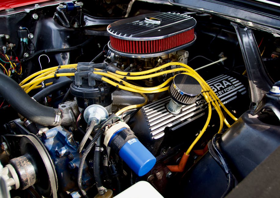 Algorithms Diamond wallpaper pattern — base photo: Detailed close-up of a Ford engine showcasing components and vibrant wiring.