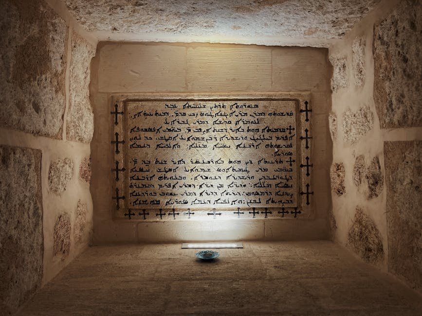 Seamless hex wallpaper pattern — Calligraphy by wallpaper⁶ — base photo: Detailed view of ancient Arabic script on a stone wall, illuminated in a museum setting.