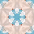 A seamless Kaleidoscope tiling pattern with white and teal geometric shapes forming a complex topological grid.