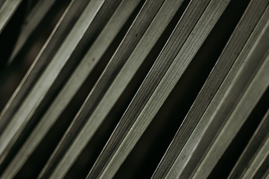 Abstract Kaleidoscope wallpaper pattern — base photo: Artistic close-up of palm leaf creating diagonal abstract patterns.