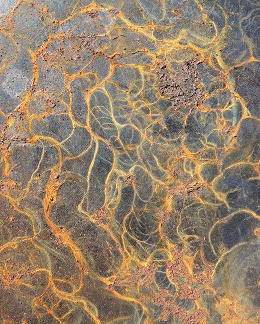 Seamless mirror wallpaper pattern — Calligraphy by wallpaper⁶ — base photo: Close-up of an abstract pattern formed by rust on a metal surface with intricate lines and rich eart