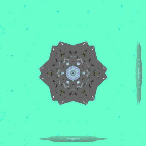 Seamless repeat pattern of mineralogy fragments in a kaleidoscope arrangement, resembling gemstone facets on wallpaper.