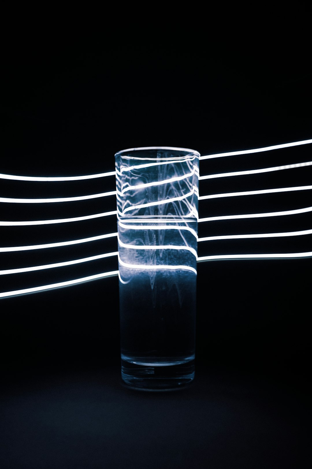 Physics Pinwheel wallpaper pattern — base photo: clear drinking glass with water