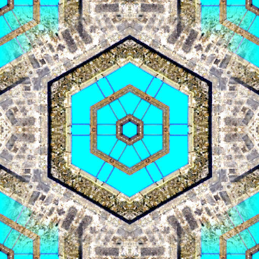 Gothic Arches Kaleidoscope wallpaper pattern inspired by Gothic tracery, featuring repeating pointed arches and geometric symmetry.