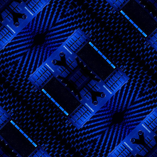 Close-up of 'Digital Cipher Grid' self-adhesive wallpaper with diamond symmetry, showcasing intricate geometric patterns inspired by cryptography.