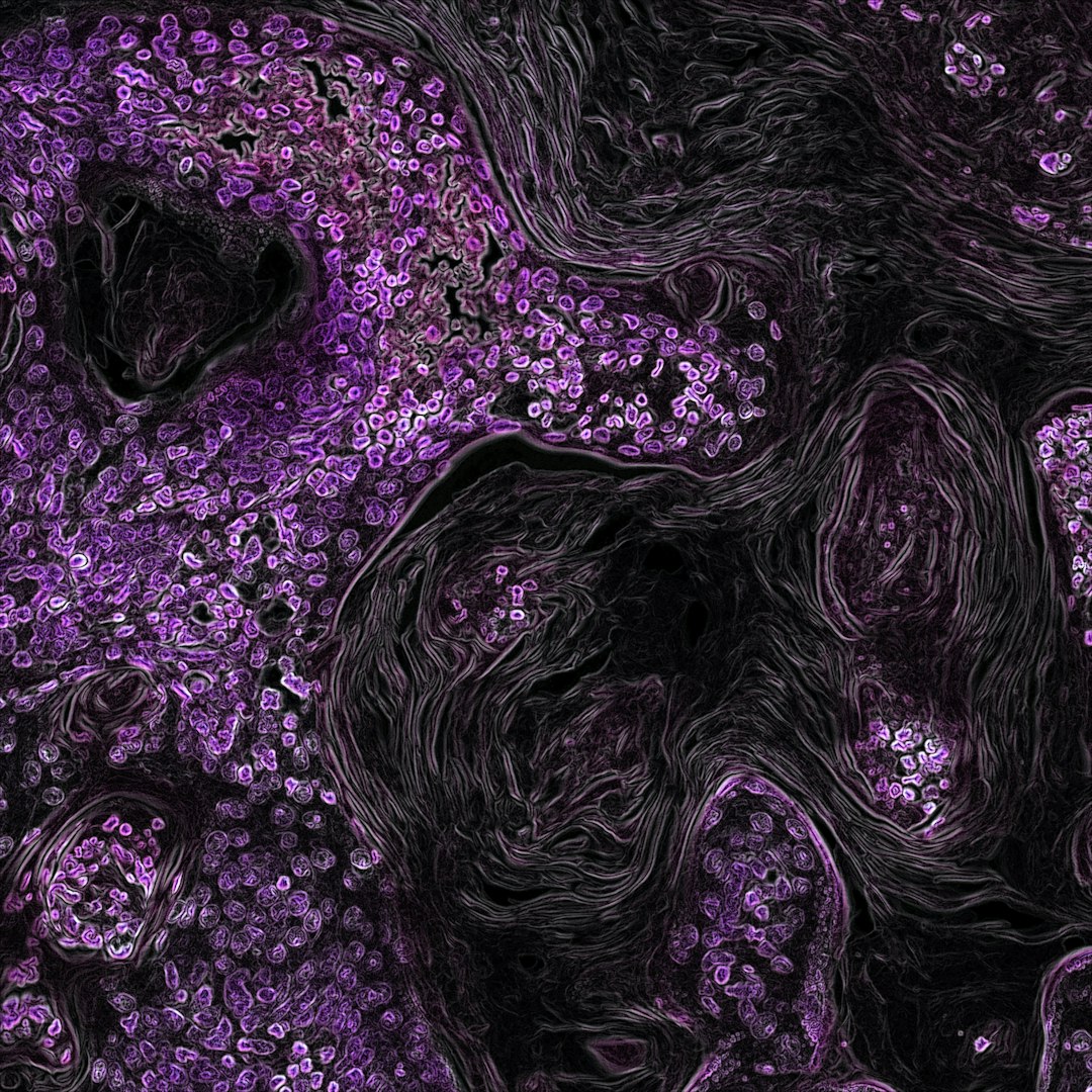 Seamless mirror wallpaper pattern — Biochemistry by wallpaper⁶ — base photo: Kras-Driven Lung Cancer. Created by Eric Snyder, 2015.