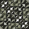 A seamless repeat of yellow and black squares arranged in a diamond symmetry origami pattern on a wall.