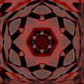 A seamless kaleidoscope wallpaper pattern featuring black calligraphic ink strokes mirrored into intricate radial mandalas.
