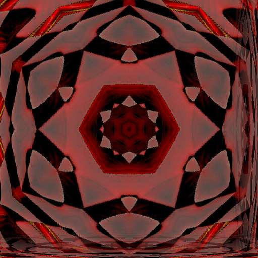 A seamless kaleidoscope wallpaper pattern featuring black calligraphic ink strokes mirrored into intricate radial mandalas.