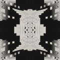 Close-up of Bauhaus Grid Mirror self-adhesive wallpaper pattern, showing clean geometric lines and mirror symmetry.