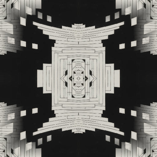 Close-up of Bauhaus Grid Mirror self-adhesive wallpaper pattern, showing clean geometric lines and mirror symmetry.