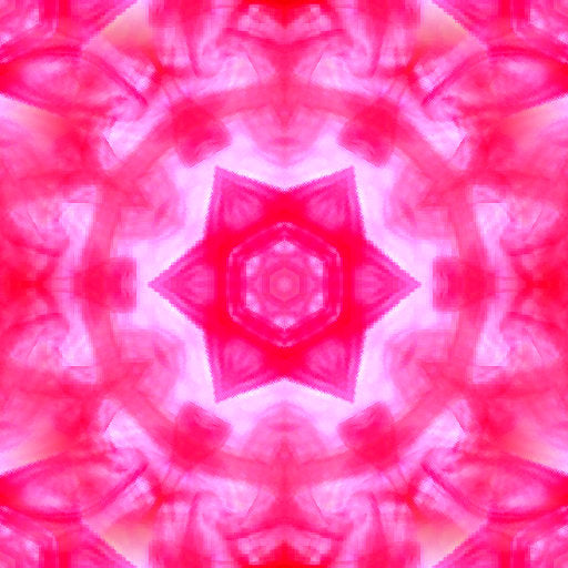 Abstract Ink kaleidoscope pattern background, featuring symmetrical ink splashes in vibrant colors on a white base.