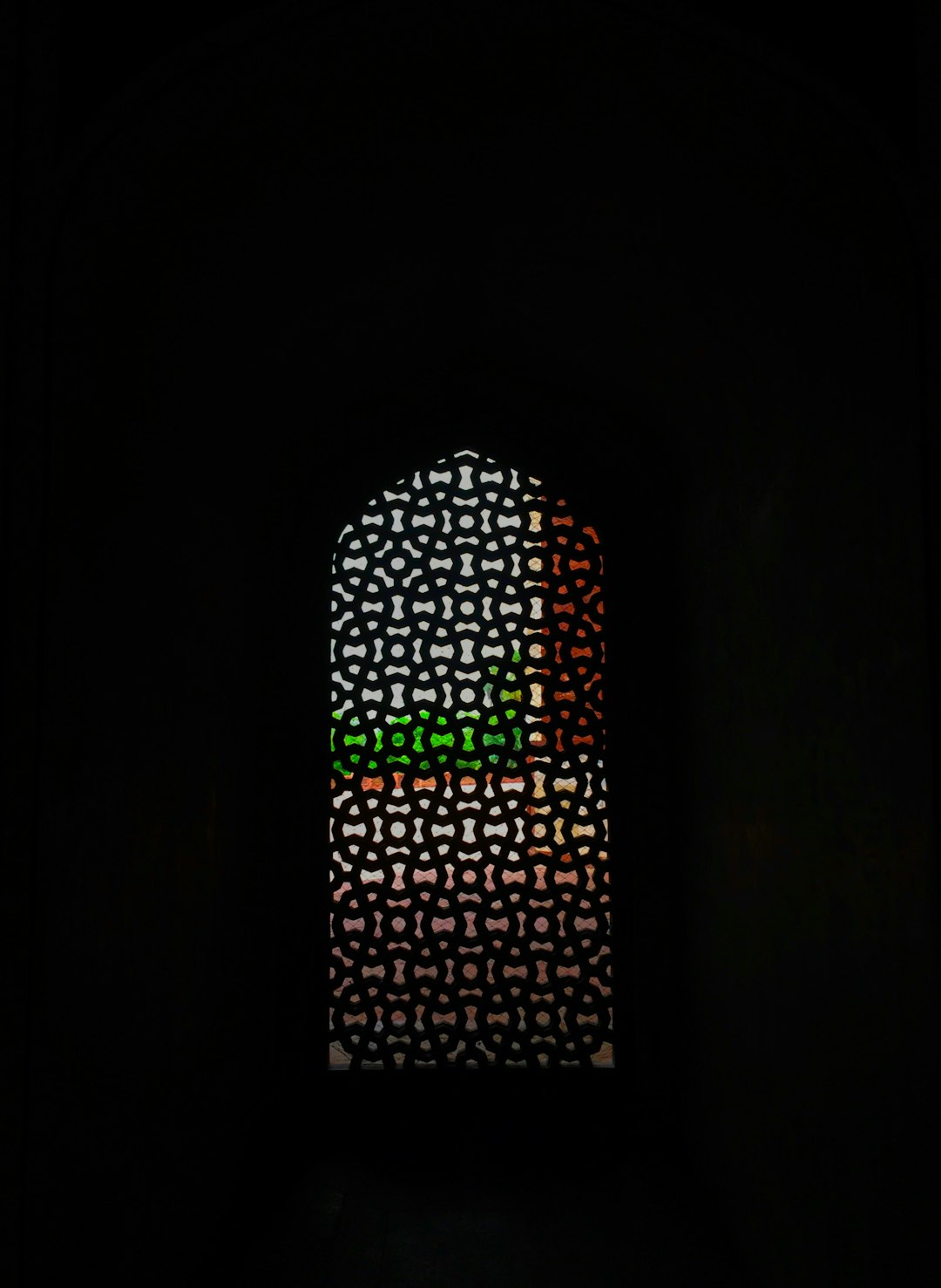 Seamless kaleidoscope wallpaper pattern — Stained Glass by wallpaper⁶ — base photo: white and black window