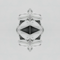A seamless mirrored pattern of origami folds creating a white and grey geometric diamond lattice with sharp paper creases.