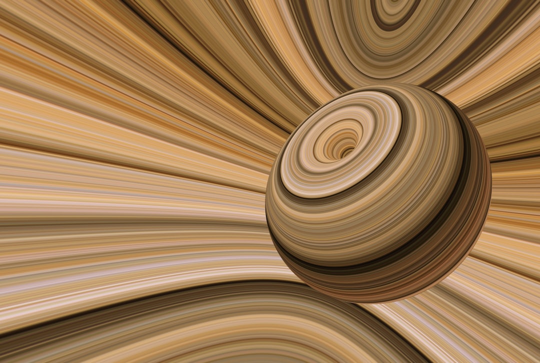 3D Rotation wallpaper pattern — base photo: 3D abstract with various of cream lines in the background and a 3D ring in the foreground 