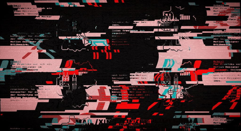 Seamless mirror wallpaper pattern — Glitch by wallpaper⁶ — base photo: Abstract glitch art with digital data corruption