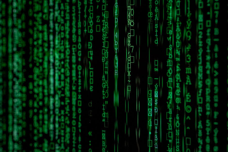 Algorithms Chevron wallpaper pattern — base photo: Abstract green matrix code background with binary style.