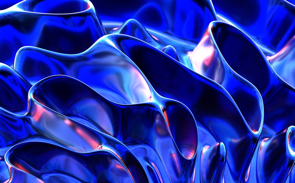 3D Kaleidoscope wallpaper pattern — base photo: blue and white abstract painting