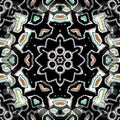 Möbius Twist Kaleidoscope seamless repeating pattern on self-adhesive wallpaper, inspired by topology, in shades of blue and white.