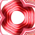 Abstract 3D shapes in pink and white swirls, arranged in a hexagonal isometric pattern for wallpaper.
