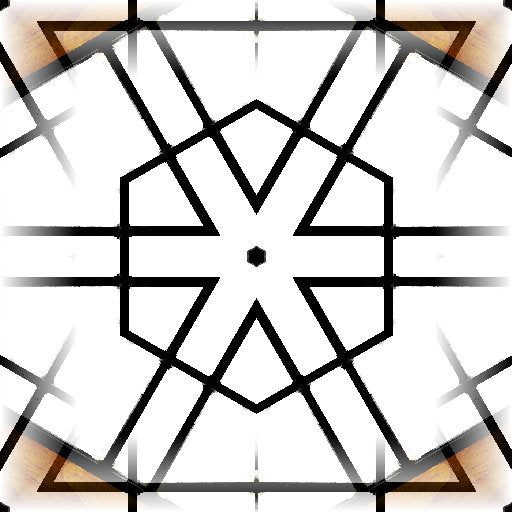 Intricate leaded stained glass pattern in a kaleidoscope arrangement, featuring geometric shapes and vibrant colors, perfect for wallpaper.