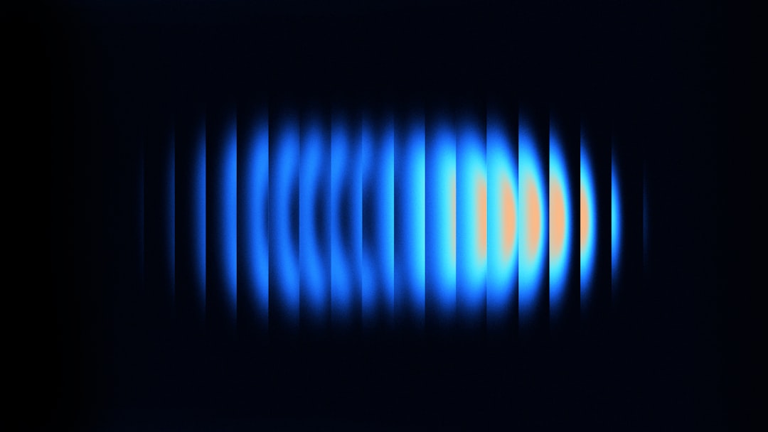 Seamless mirror wallpaper pattern — Glitch by wallpaper⁶ — base photo: Abstract blue and orange light streaks on black background