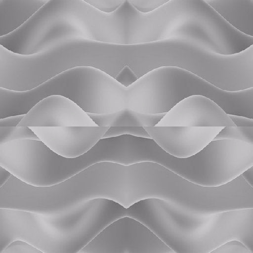 Blue abstract wavy 3D render in a Brick pattern repeat, with smooth flowing curves and a holographic sheen.