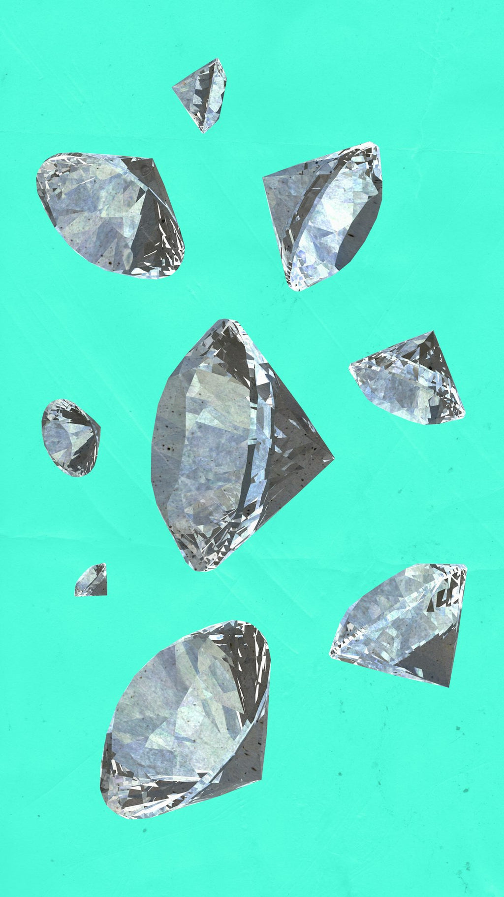 Seamless repeat pattern of mineralogy fragments in a kaleidoscope arrangement, resembling gemstone facets on wallpaper. — base photo: A macro view of vibrantly coloured mineralogic structures, resembling the intricate facets of a cut 