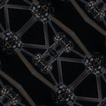 Seamless diamond symmetry pattern inspired by molecular physics and the Atomium at night.